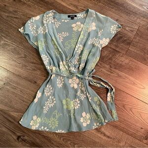 Vintage Jacob blouse 100% Silk faux wrap style